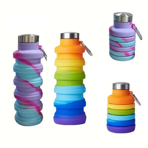 Collapsible Silicone Water Bottle – BPA-Free Foldable Leakproof Travel Bottle for Hiking, Gym & Everyday Carry