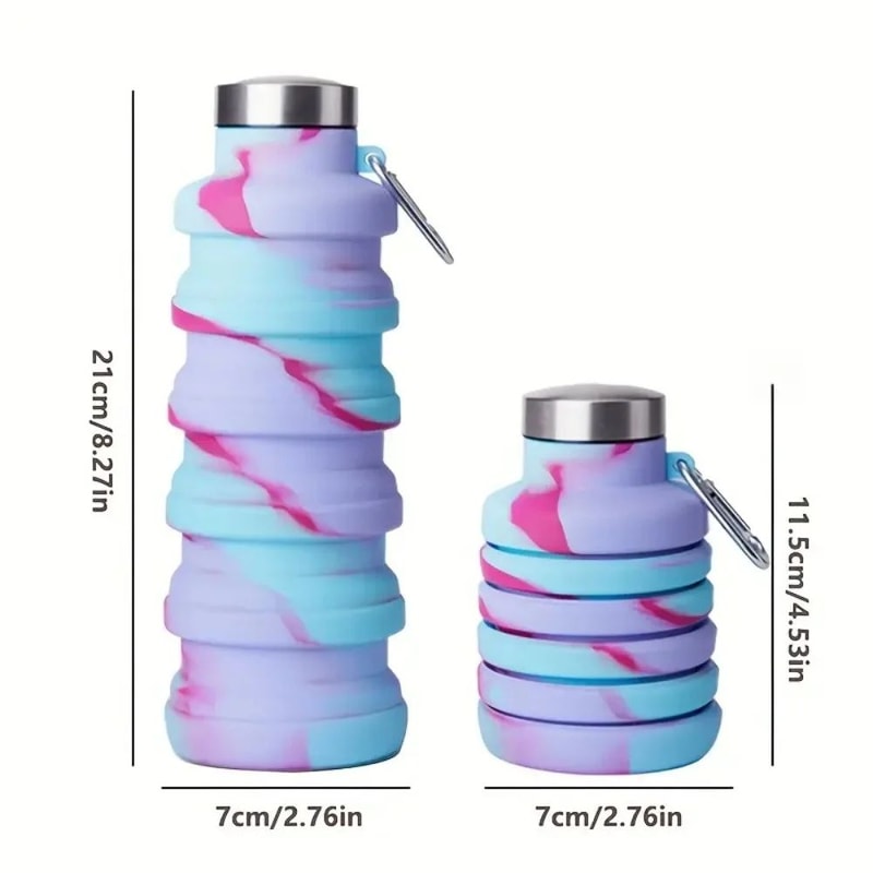 Collapsible Silicone Water Bottle BPAFree Foldable Leakproof Travel Bottle For Hiking Gym Everyda 1