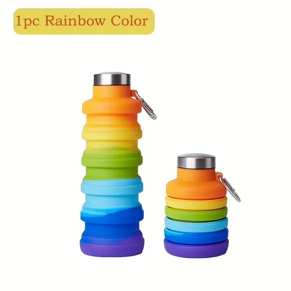 Collapsible Silicone Water Bottle BPAFree Foldable Leakproof Travel Bottle For Hiking Gym Everyda 6