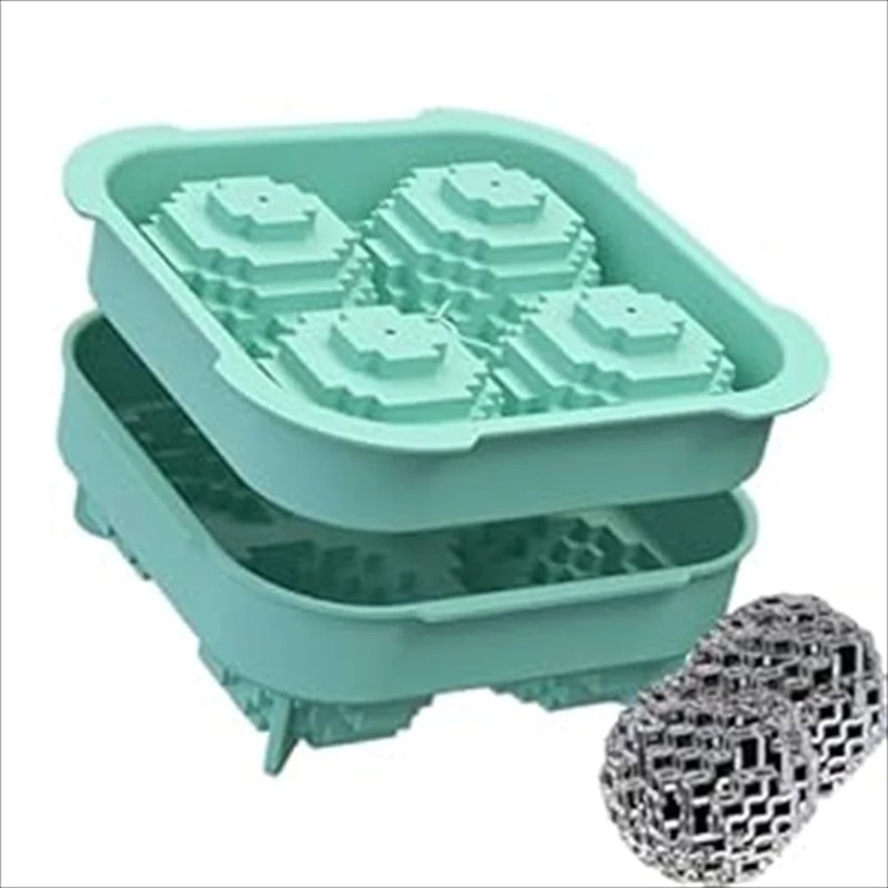 Large Silicone Ice Cube Mold With Lid Jumbo Whiskey Ice Cube Maker For Bourbon Cocktails 6