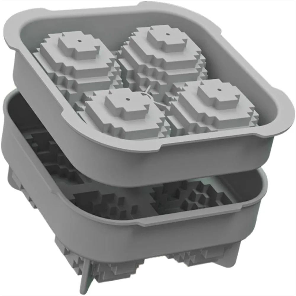 Large Silicone Ice Cube Mold With Lid Jumbo Whiskey Ice Cube Maker For Bourbon Cocktails 8