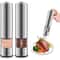 Stainless Steel Electric Salt And Pepper Grinder Set OneHanded Automatic Mills With LED Light 2pc 0