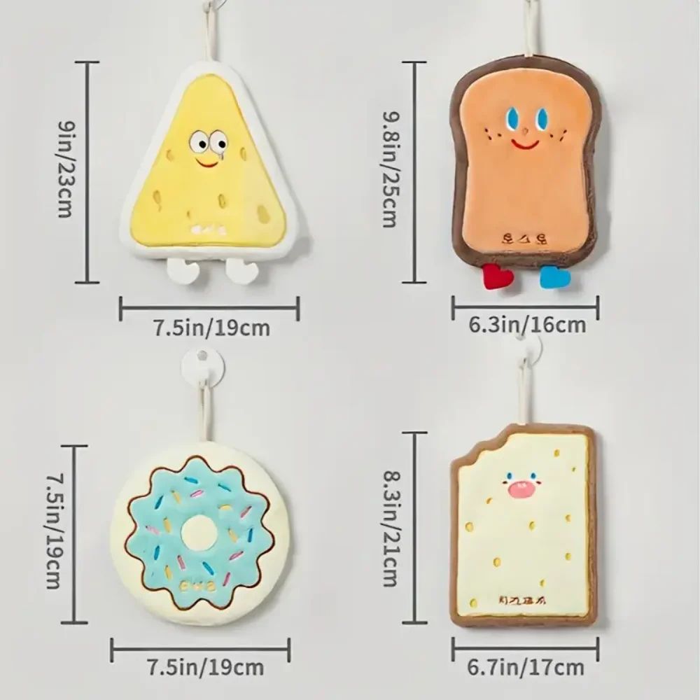 QuickDrying Coral Fleece Hanging Hand Towel Cute Absorbent Towel For Kitchen Bathroom 1