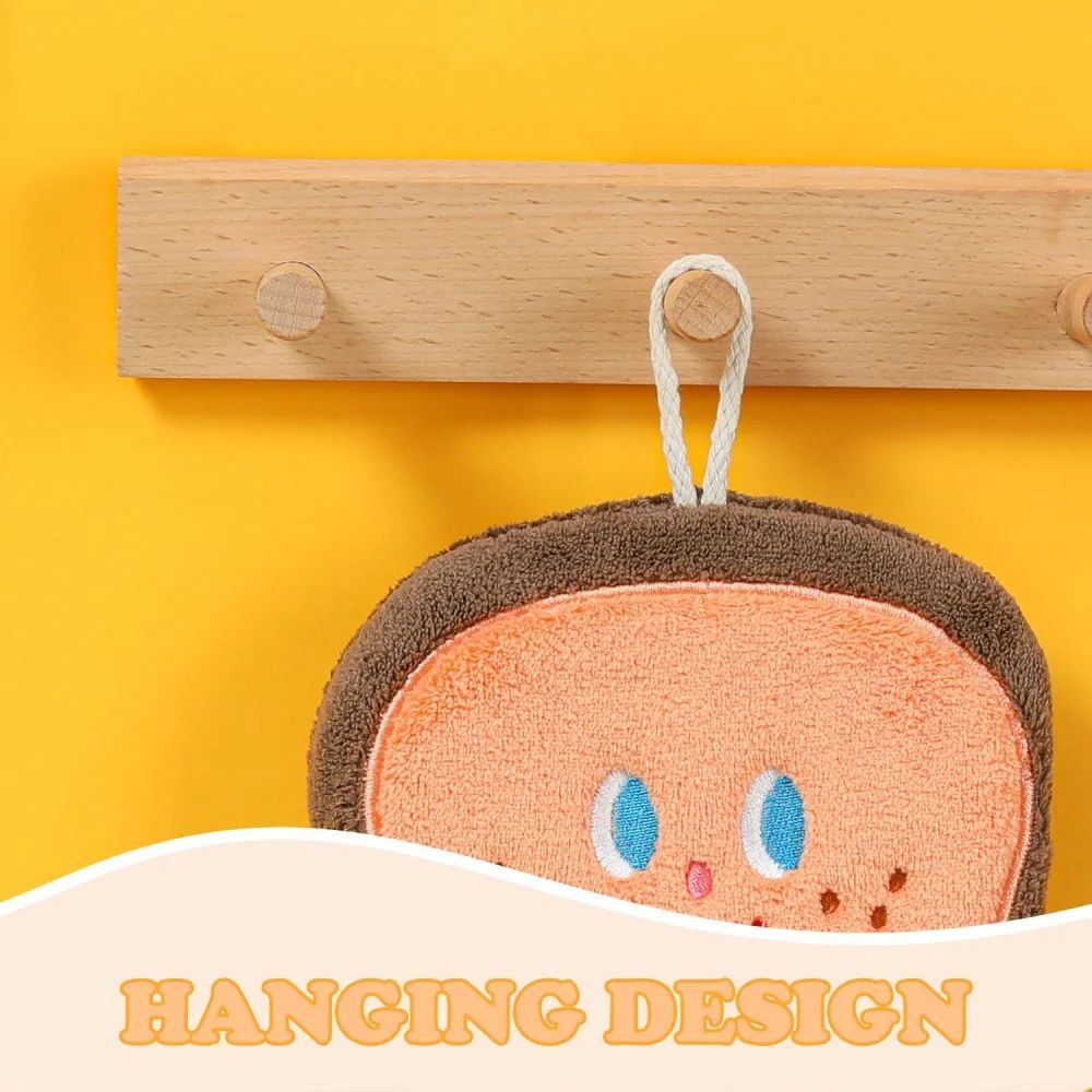 QuickDrying Coral Fleece Hanging Hand Towel Cute Absorbent Towel For Kitchen Bathroom 3