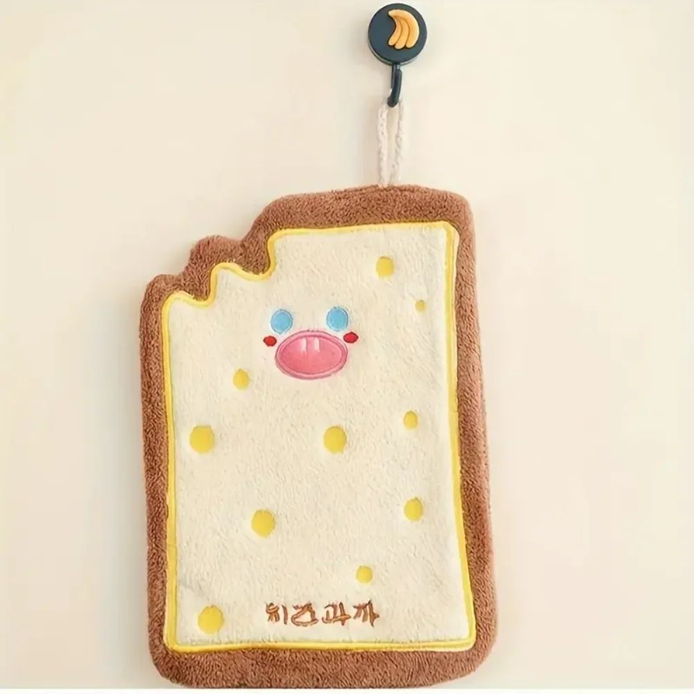 QuickDrying Coral Fleece Hanging Hand Towel Cute Absorbent Towel For Kitchen Bathroom 9