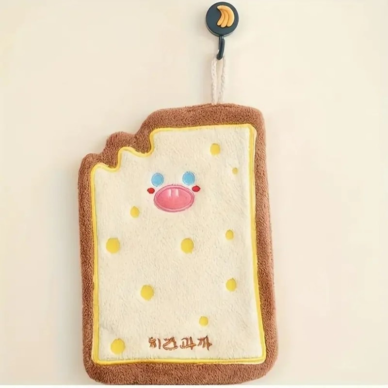 QuickDrying Coral Fleece Hanging Hand Towel Cute Absorbent Towel For Kitchen Bathroom 9