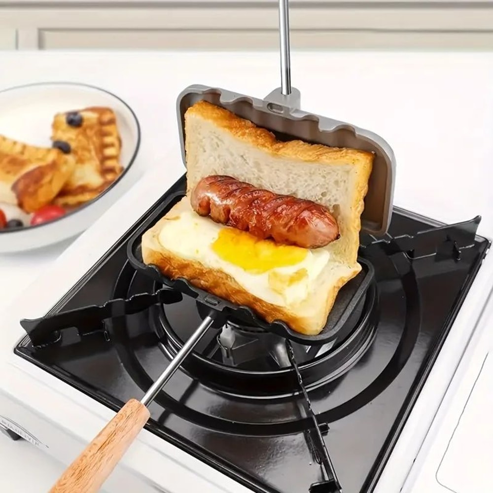 Nonstick Sandwich Maker Pan Flip Aluminum Stovetop Grilled Cheese Maker Pancake Sandwich Baking P 0