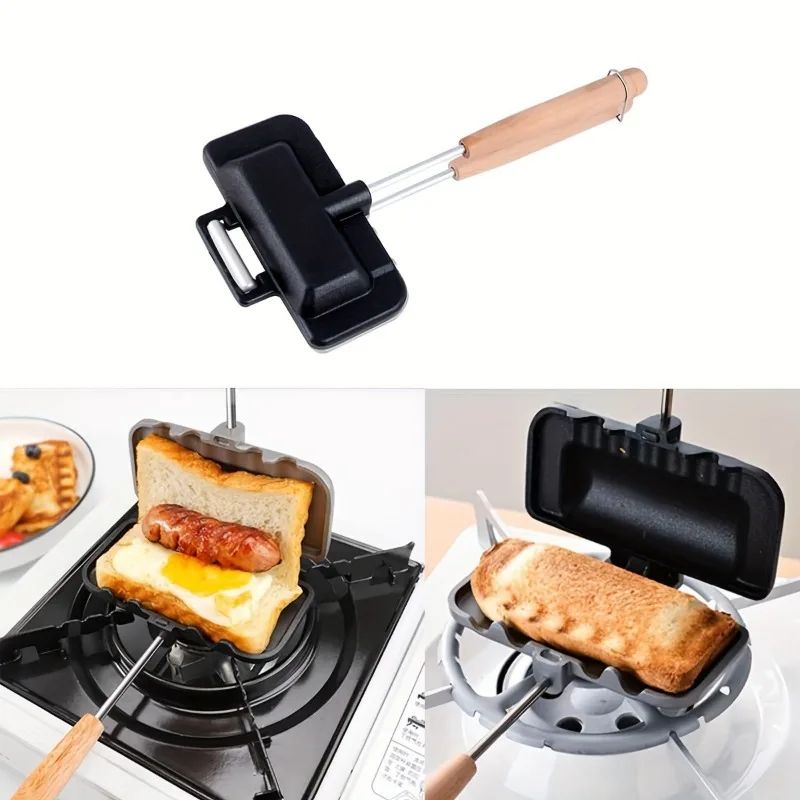 Nonstick Sandwich Maker Pan Flip Aluminum Stovetop Grilled Cheese Maker Pancake Sandwich Baking P 2