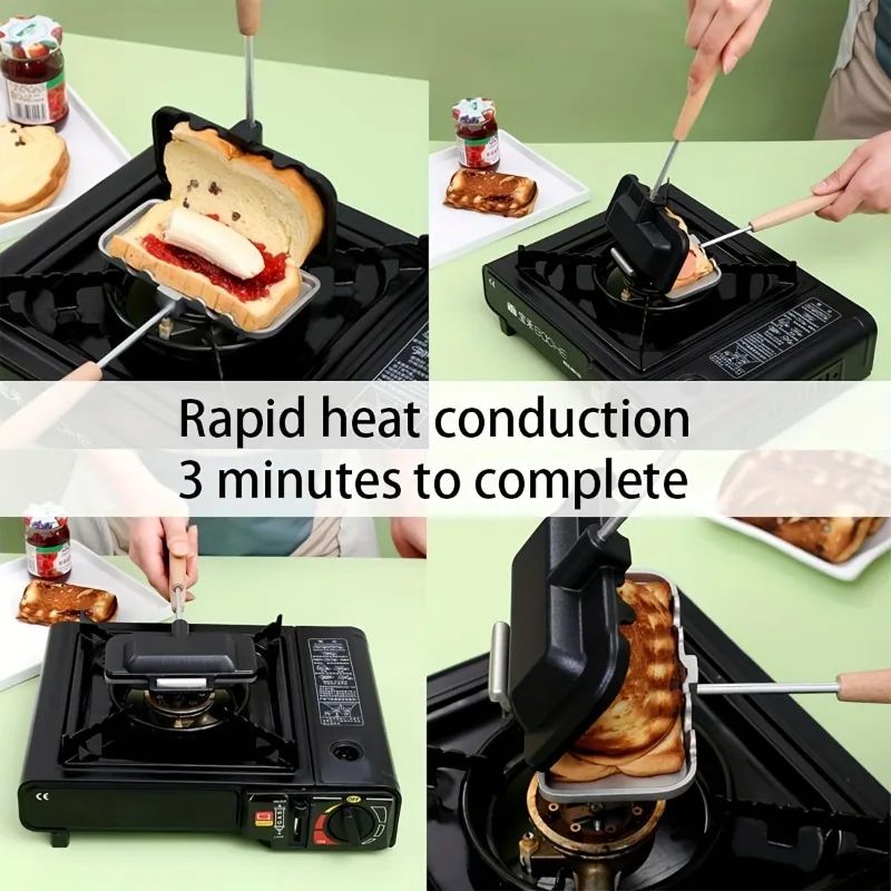 Nonstick Sandwich Maker Pan Flip Aluminum Stovetop Grilled Cheese Maker Pancake Sandwich Baking P 4