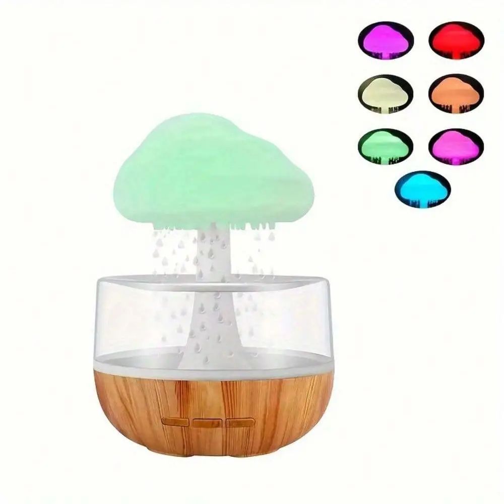 Rain Cloud Humidifier Night Light Mushroom Raindrop Atmosphere Lamp For Relaxing Sleep 5