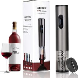 automatic rechargeable electric wine opener with foil cutter – cordless cork removal in seconds