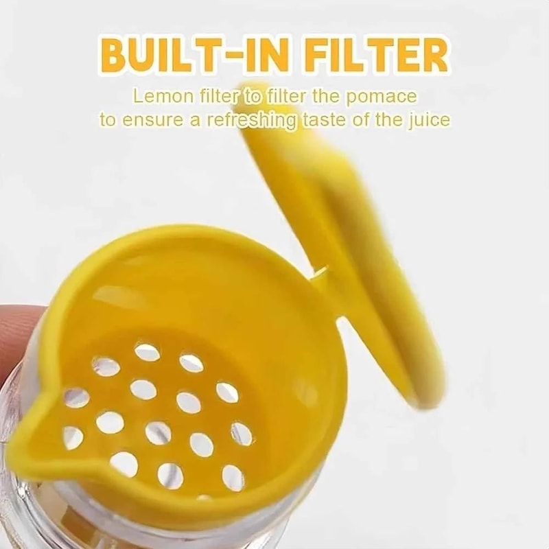 FreshSeal Manual Citrus Juicer With Lid Mini Lemon Squeezer Portable Citrus Press 3
