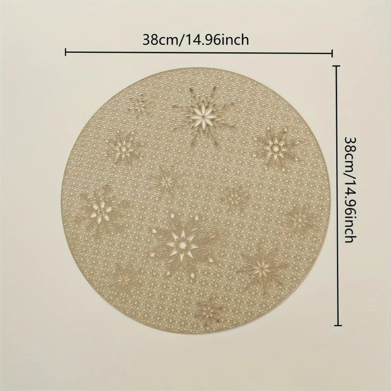 Round PVC Placemats Set Gold Silver HeatResistant NonSlip EasyClean Table Mats For Dining Events 4