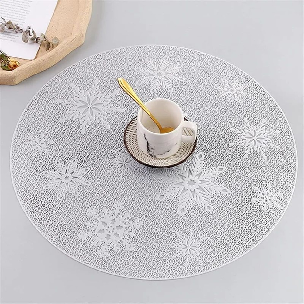 Round PVC Placemats Set Gold Silver HeatResistant NonSlip EasyClean Table Mats For Dining Events 6