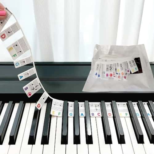 Removable Piano Keyboard Stickers for 88/61 Keys – Reusable Piano Note Labels for Faster Learning (Beginner-Friendly)