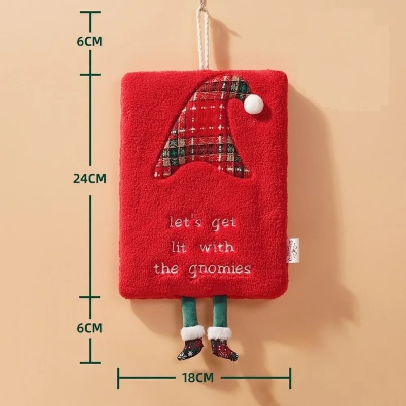 Christmas Hanging Loop Hand Towel Super Soft QuickDry Christmas Hand Towels For Kitchen Bathroom 2