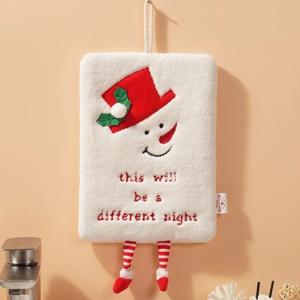Christmas Hanging Loop Hand Towel Super Soft QuickDry Christmas Hand Towels For Kitchen Bathroom 7