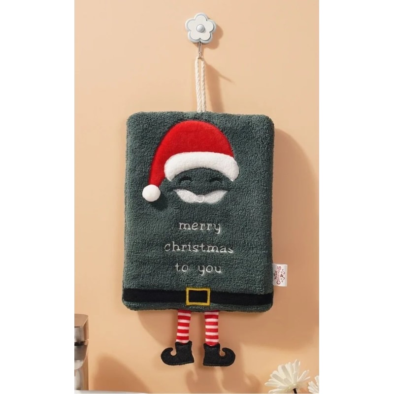 Christmas Hanging Loop Hand Towel Super Soft QuickDry Christmas Hand Towels For Kitchen Bathroom 8