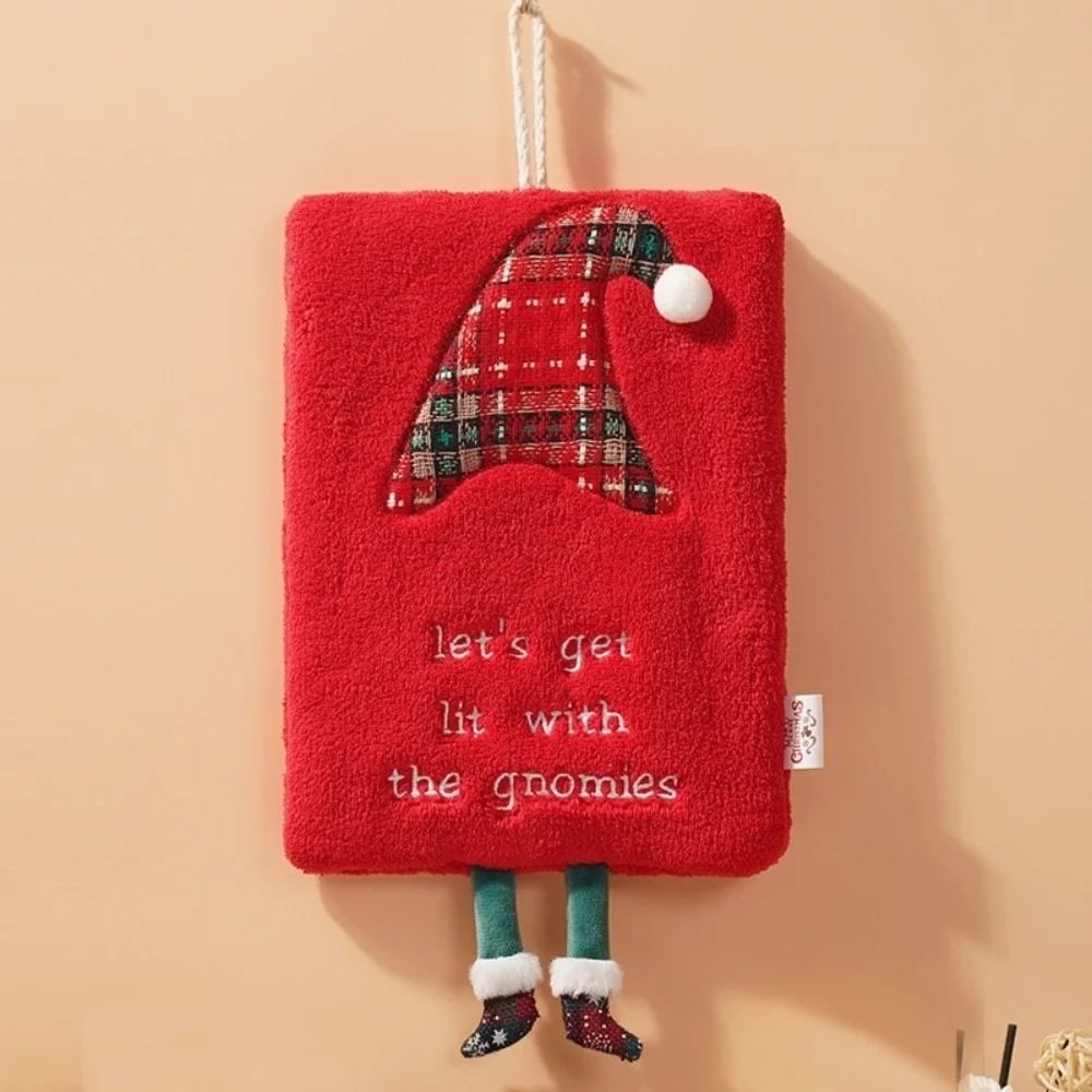 Christmas Hanging Loop Hand Towel Super Soft QuickDry Christmas Hand Towels For Kitchen Bathroom 9