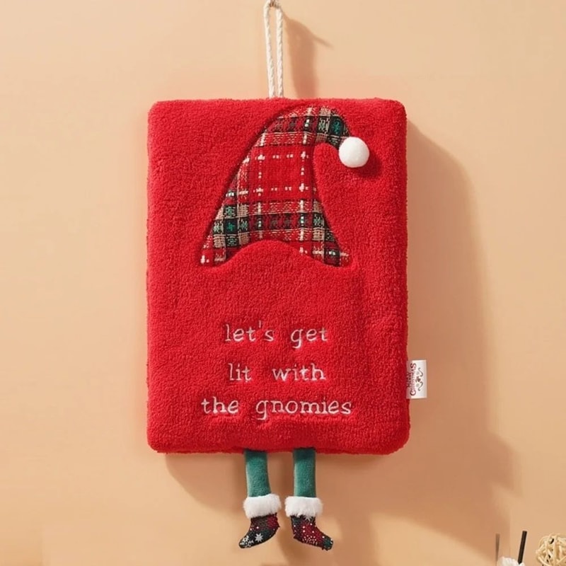 Christmas Hanging Loop Hand Towel Super Soft QuickDry Christmas Hand Towels For Kitchen Bathroom 9