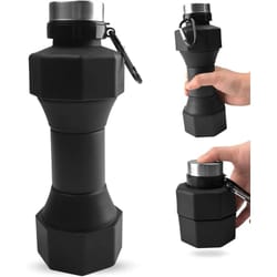 650ml collapsible silicone water bottle - leakproof foldable travel sports bottle