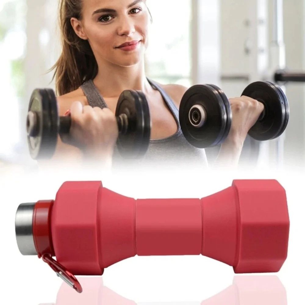 650ml Collapsible Silicone Water Bottle Leakproof Foldable Travel Sports Bottle 5