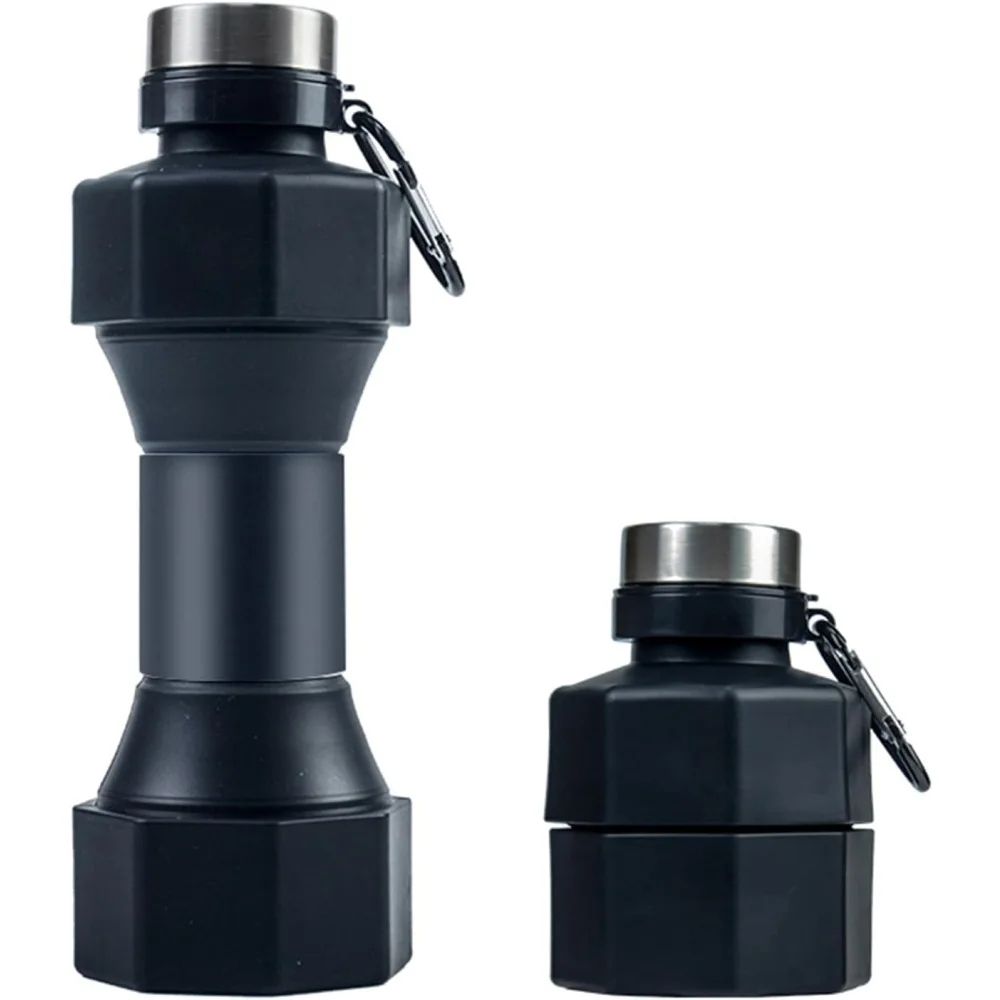 650ml Collapsible Silicone Water Bottle Leakproof Foldable Travel Sports Bottle 6