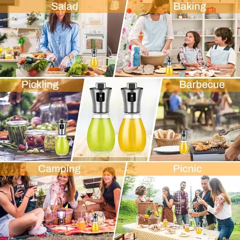 200ml Air Fryer Oil Sprayer Refillable Oil Spray Bottle For Olive Oil Vinegar Cooking Mist Contro 1