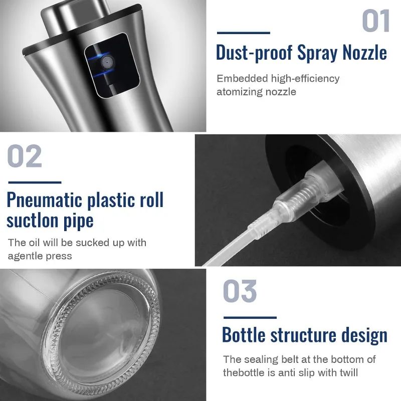 200ml Air Fryer Oil Sprayer Refillable Oil Spray Bottle For Olive Oil Vinegar Cooking Mist Contro 2
