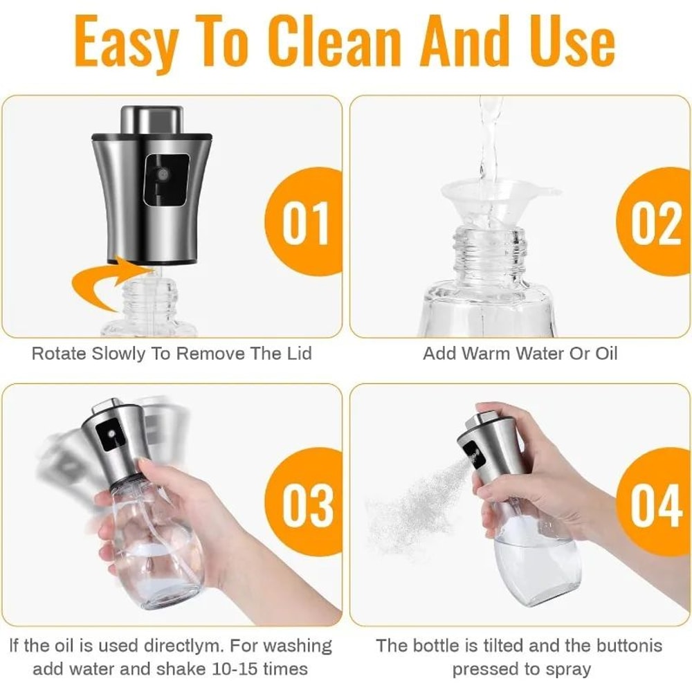 200ml Air Fryer Oil Sprayer Refillable Oil Spray Bottle For Olive Oil Vinegar Cooking Mist Contro 5