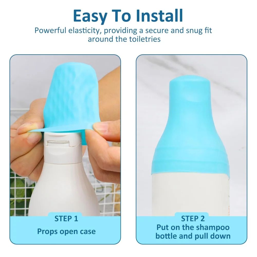LeakProof Silicone Bottle Caps For Travel Reusable Elastic Covers For Toiletry Bottles 56 Pack 2