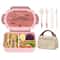 Leakproof Bento Lunch Box 1200ml 3 Compartment Microwave Safe Lunch Container With Utensils 8