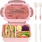 Leakproof Bento Lunch Box 1200ml 3 Compartment Microwave Safe Lunch Container With Utensils 6