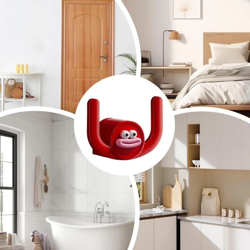 Cartoon WallMounted Bathroom Slipper Rack With Drainage SpaceSaving Shower Storage Organizer 5