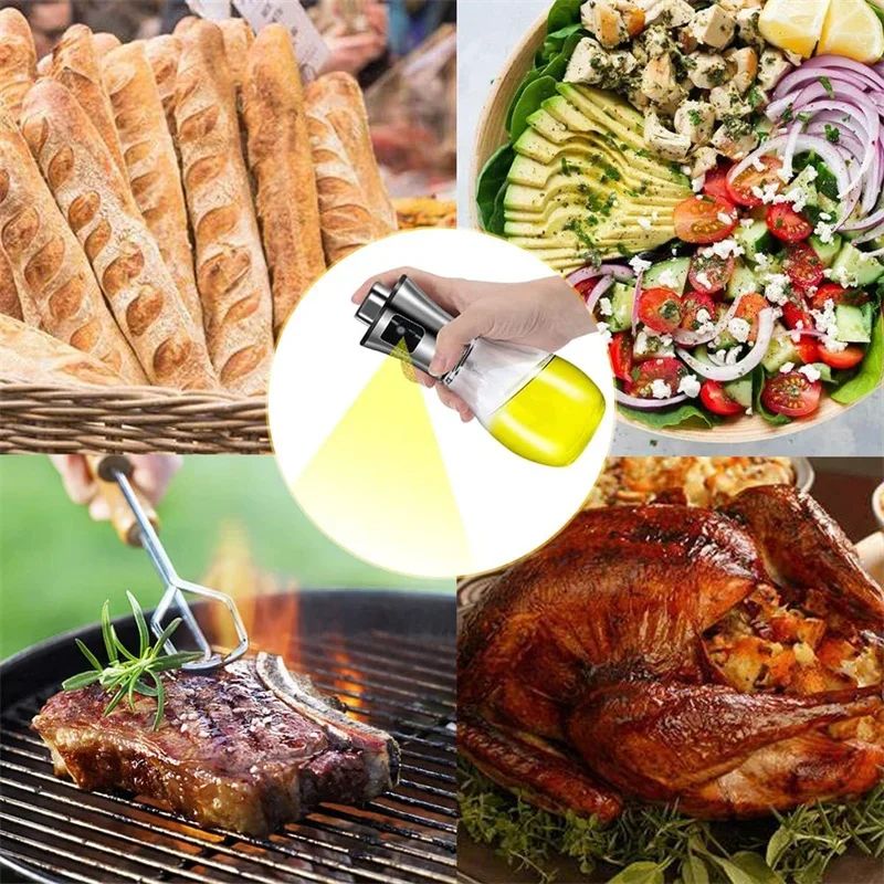 Stainless Steel Oil Sprayer For Cooking 200ml With Funnel Refillable Olive Oil Sprayer For Air Fry 5