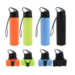 600ml foldable silicone water bottle – leak-proof, lightweight collapsible water bottle for hiking, camping & travel