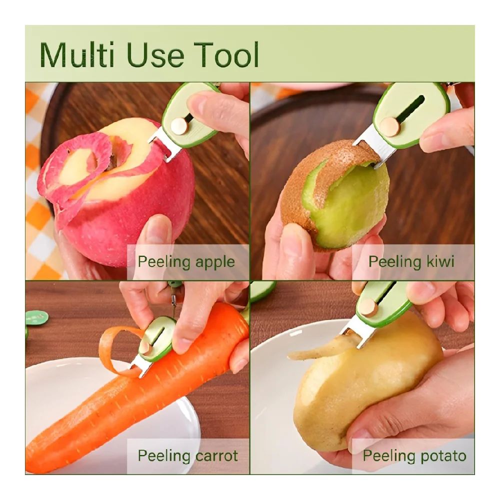 AvocadoShaped Stainless Steel Fruit And Vegetable Peeler With Keychain Portable Mini Kitchen Tool 4