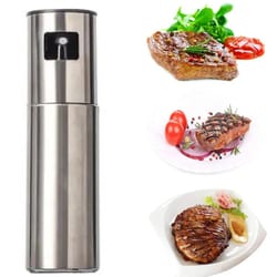 stainless steel 100ml olive oil sprayer mister - refillable cooking & vinegar spray bottle for air fryer, bbq & salads