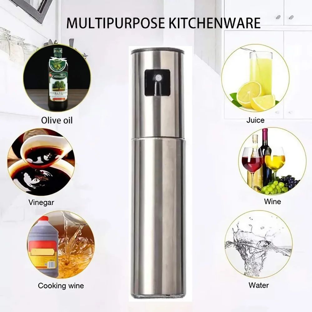 Stainless Steel 100ml Olive Oil Sprayer Mister Refillable Cooking Vinegar Spray Bottle For Air Fr 4
