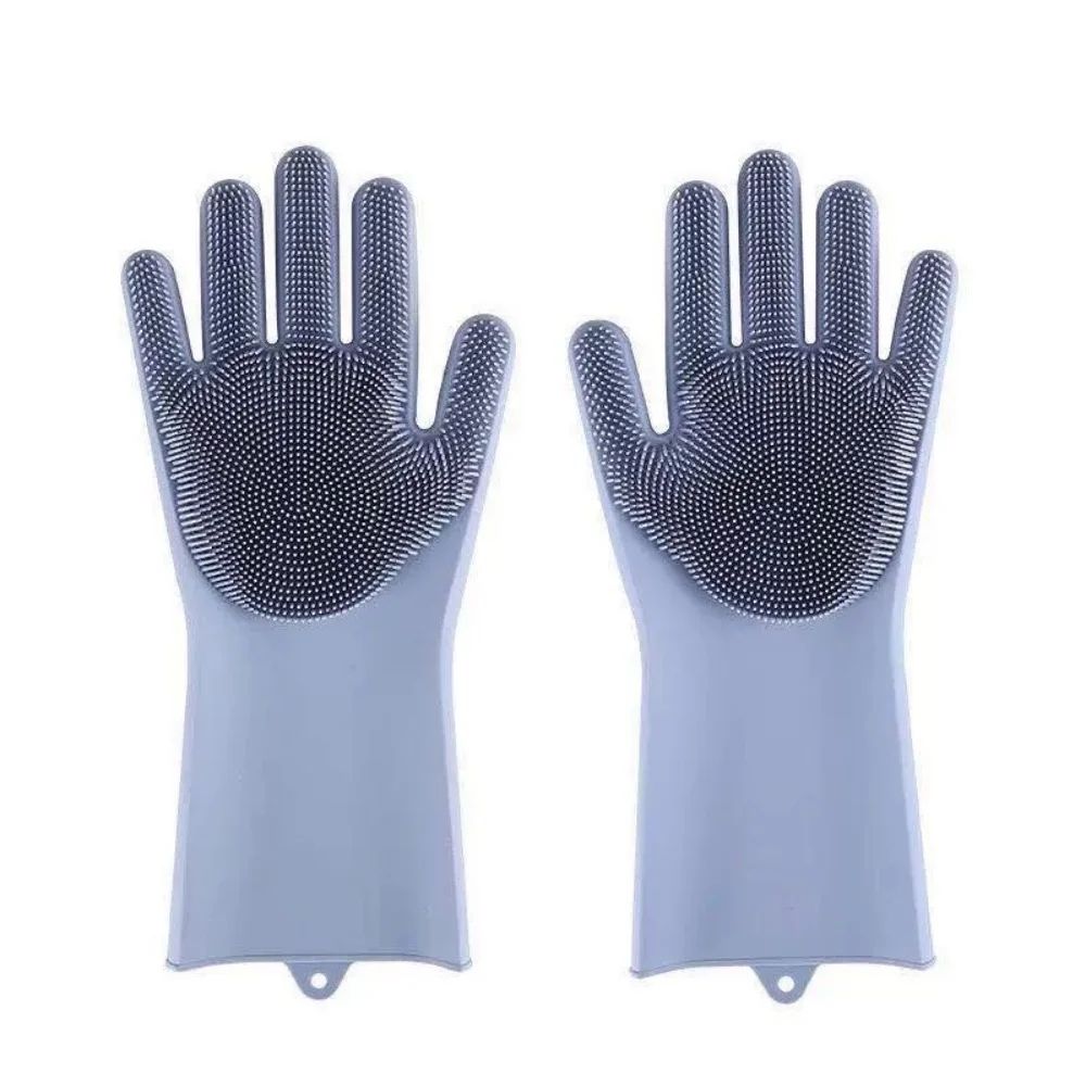 2in1 HeatResistant Silicone Cleaning Gloves With BuiltIn Scrubber Teeth 6