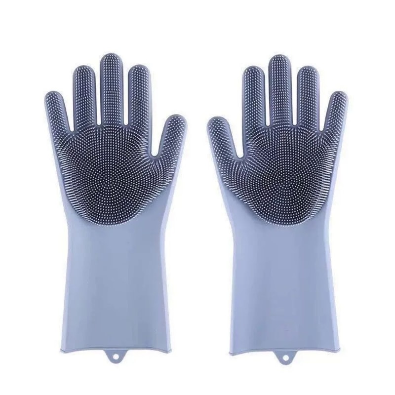 2in1 HeatResistant Silicone Cleaning Gloves With BuiltIn Scrubber Teeth 6