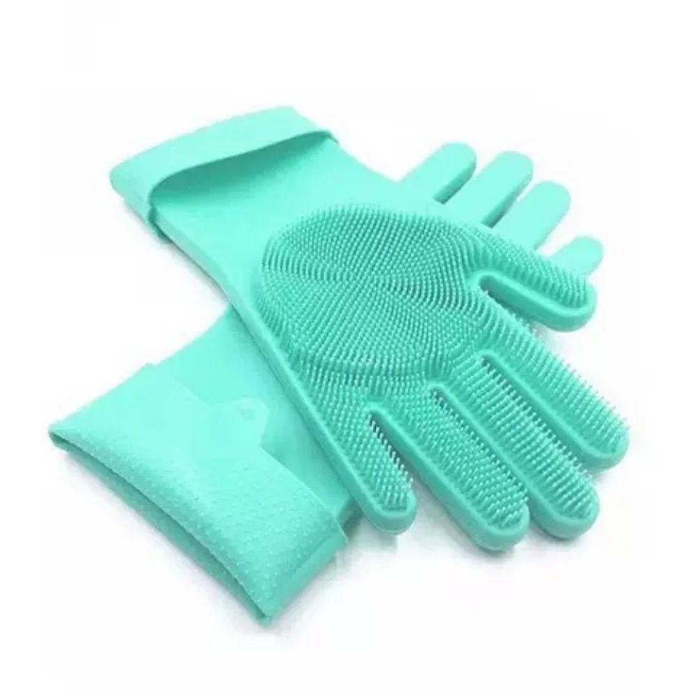 2in1 HeatResistant Silicone Cleaning Gloves With BuiltIn Scrubber Teeth 9