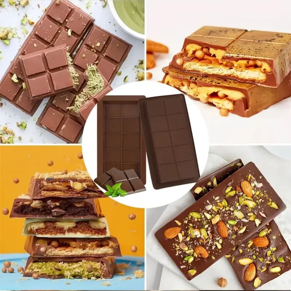 Dubai Chocolate Bar Mold Deep Silicone Chocolate Bar Mold For Thick Stuffed Filled Bars 0