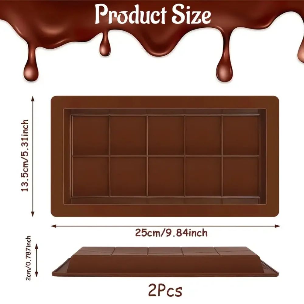 Dubai Chocolate Bar Mold Deep Silicone Chocolate Bar Mold For Thick Stuffed Filled Bars 1