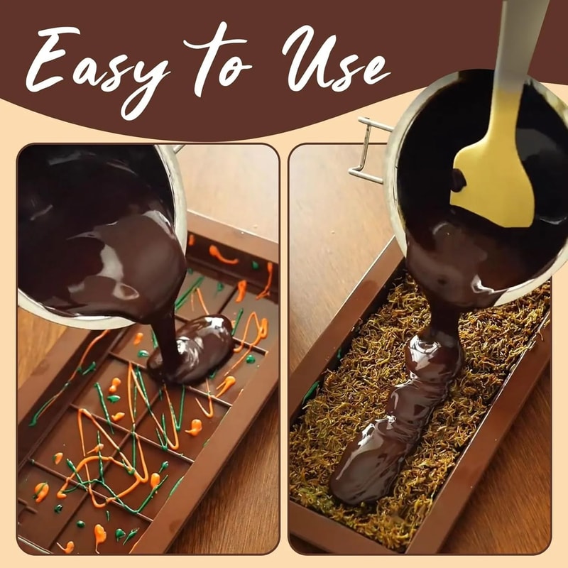 Dubai Chocolate Bar Mold Deep Silicone Chocolate Bar Mold For Thick Stuffed Filled Bars 3