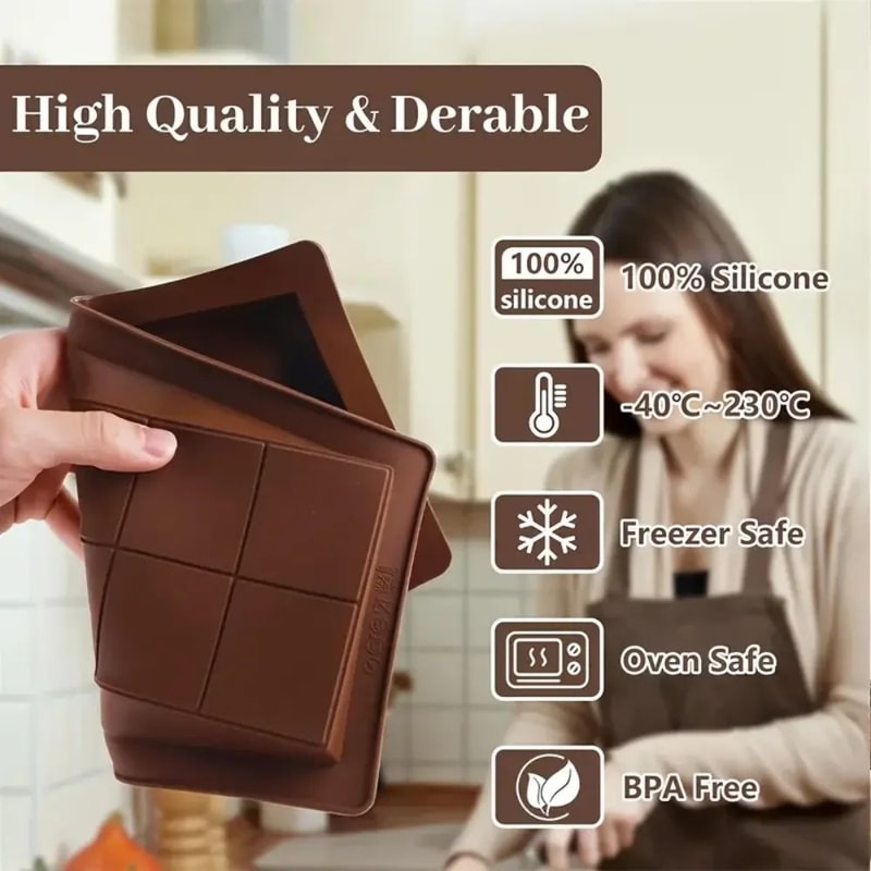 Dubai Chocolate Bar Mold Deep Silicone Chocolate Bar Mold For Thick Stuffed Filled Bars 5