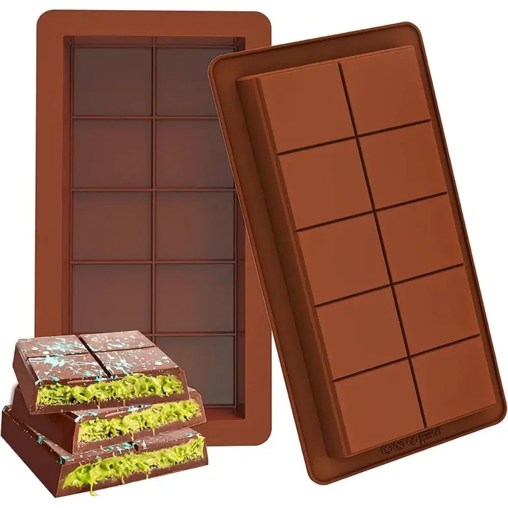 Dubai Chocolate Bar Mold Deep Silicone Chocolate Bar Mold For Thick Stuffed Filled Bars 6