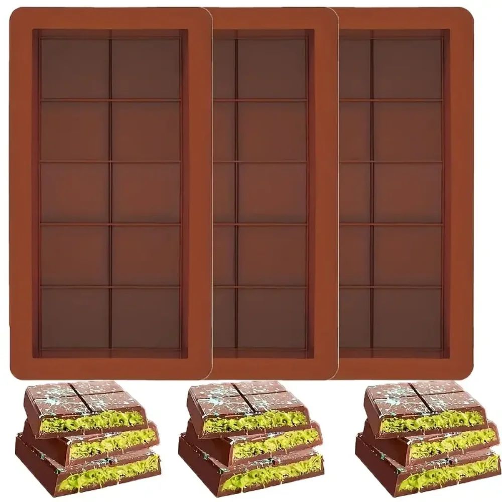 Dubai Chocolate Bar Mold Deep Silicone Chocolate Bar Mold For Thick Stuffed Filled Bars 8