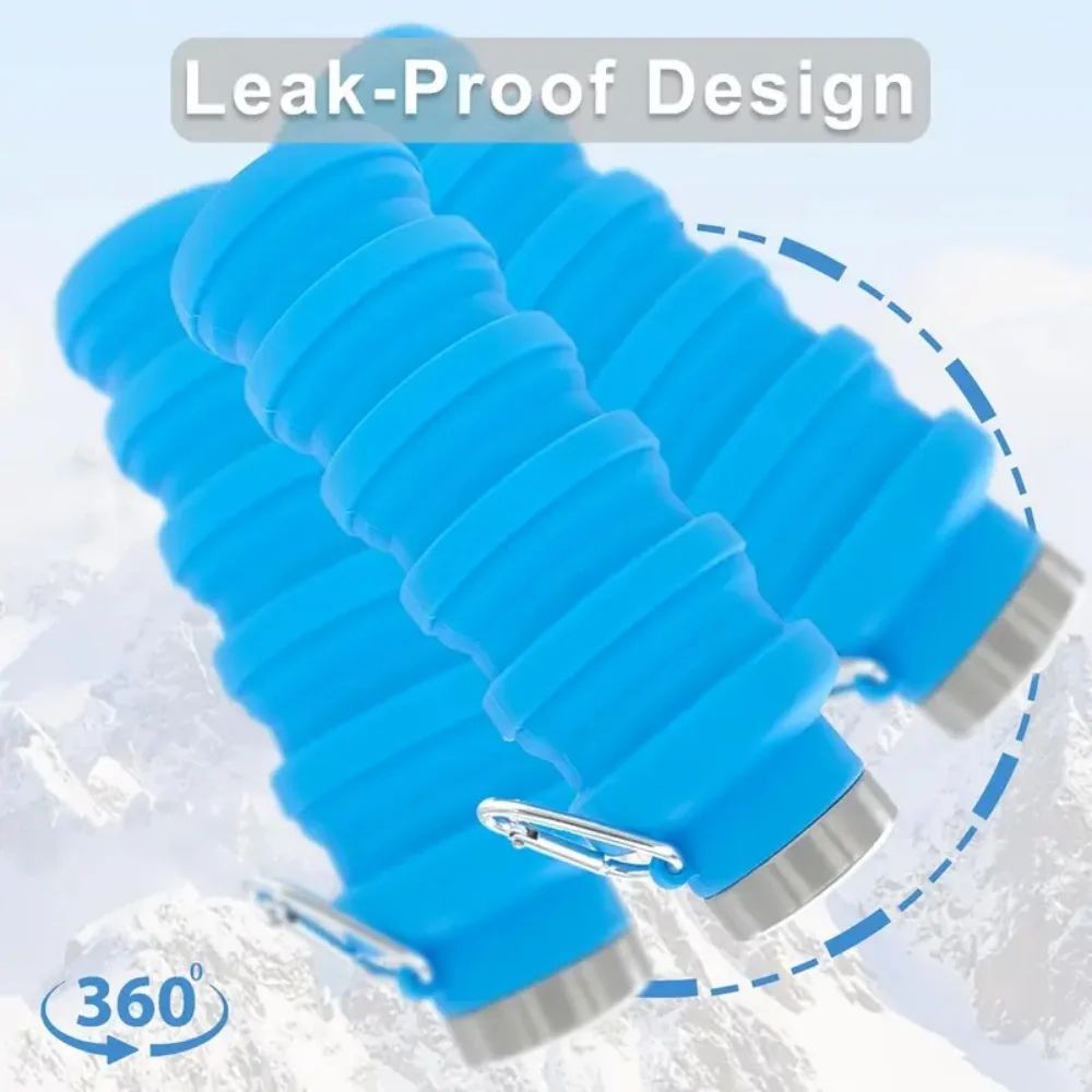 Collapsible Silicone Water Bottle BPAFree Foldable Travel Bottle For Hiking Everyday Hydration 2