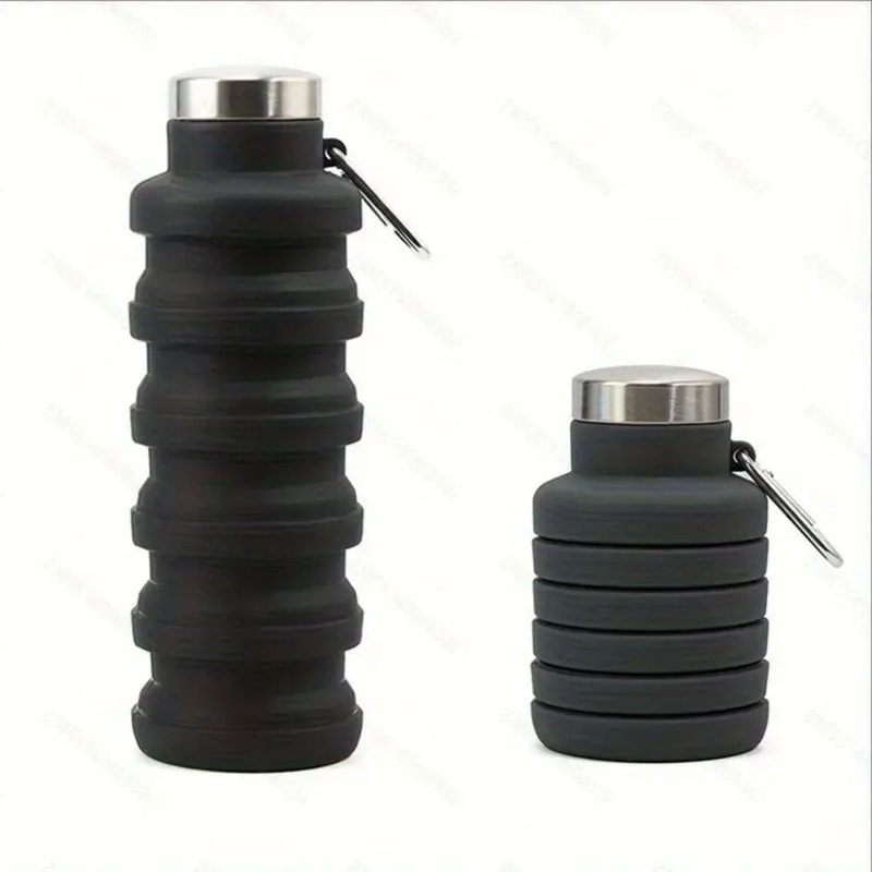 Collapsible Silicone Water Bottle BPAFree Foldable Travel Bottle For Hiking Everyday Hydration 7